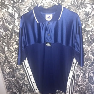 Adidas XL Vintage Tear Away Side Button Shirt